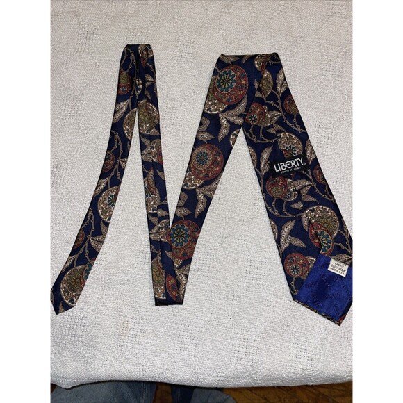 Liberty Of London Men’s Dress Tie Size 56” 3.75” Black Floral Business Formal - Picture 8 of 12